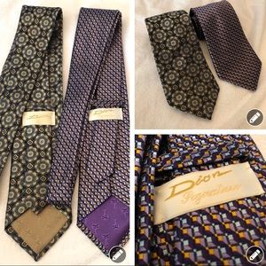 Dior vintage men’s 2 necktie geo floral bundle
